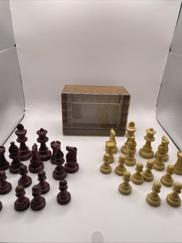 Vintage schachfiguren set - vintage,